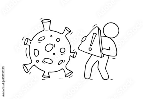 Man protect himself from bacteria.