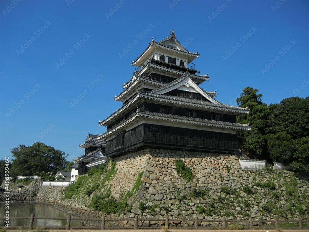 A Japanese castle : Nakatsu-jyo Castle in Nakatsu City in Oita Prefecture in Japan 日本の大分県中津市にある中津城 A Japanese castle : Nakatsu-jyo Castle in Nakatsu City in Oita Prefecture in Japan 日本の大分県中津市にある中津城