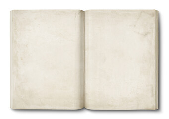 Old stained open book