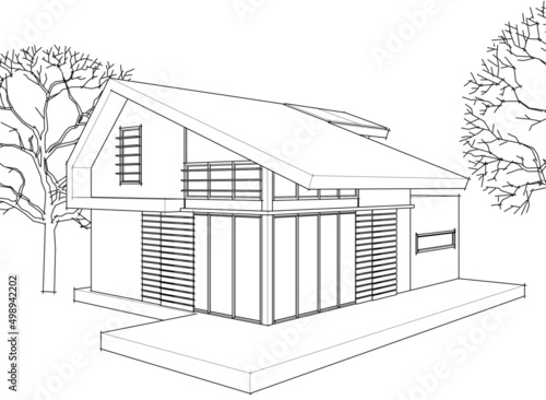 house sketch drawing