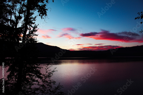 sunset over the lake