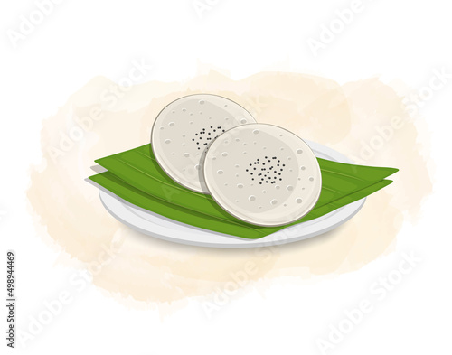 Idly south Indian food vector illustration