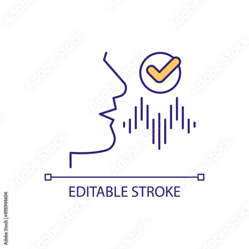 Improve oratory skills RGB color icon. Voice training and practice. Pace your speech. Sound waves. Isolated vector illustration. Simple filled line drawing. Editable stroke. Arial font used