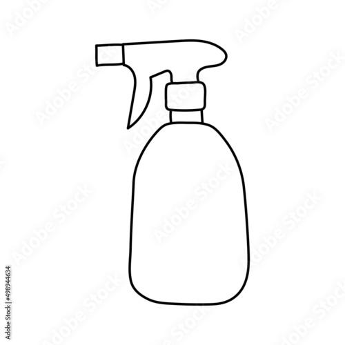 Pulverizer icon. Spray. Hairdressing equipment line sketch.Hand drawn doodle vector illustration