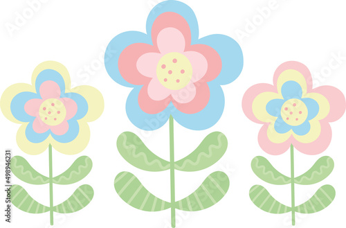 Colored flowers pattern for design