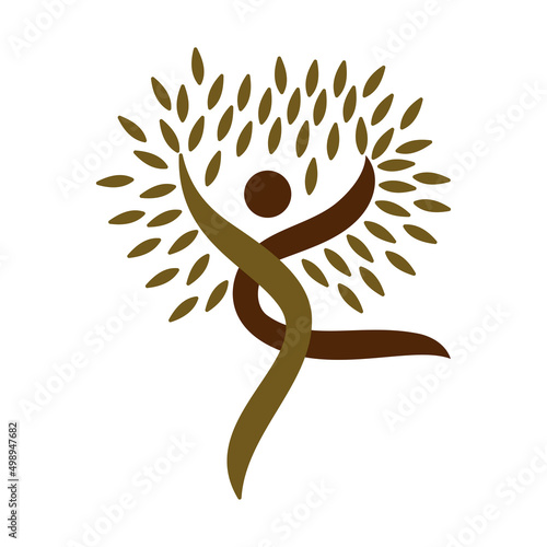 human yoga tree logo Icon Illustration Brand Identity