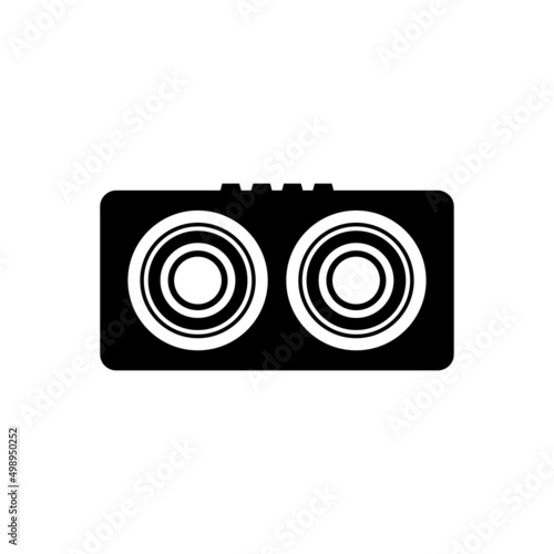 Vintage Speaker Silhouette. Black and White Icon Design Element on Isolated White Background