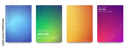 Set of abstract backgrounds with colorful fur.