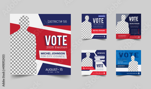 Political election social media banner template