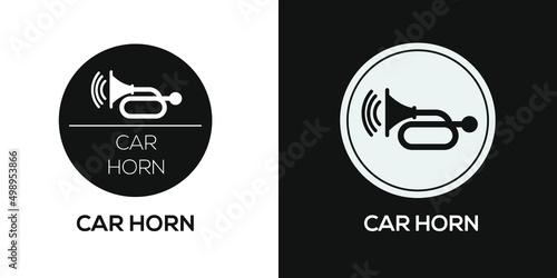 Creative (Car Horn) Icon, Vector sign.