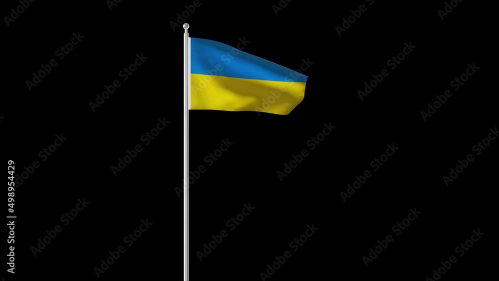 A 4k Animation video mainly about the Ukraine flag waving on a blank ...