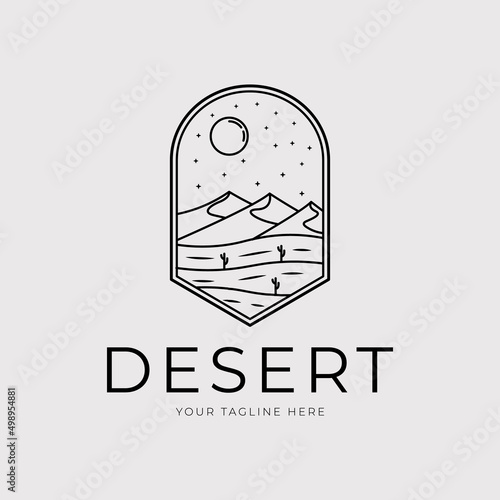 night desert or sand dune logo vector illustration design