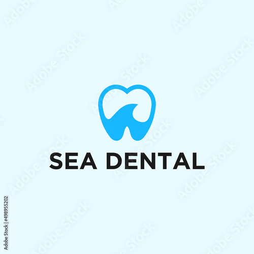 dental wave logo or dental vector