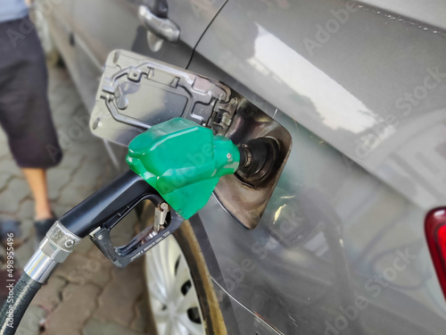Picture of refueling of a car at a gas station