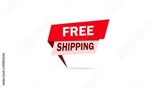 Illustration Modern Free Shipping Shop Now Advertisement Label Vector