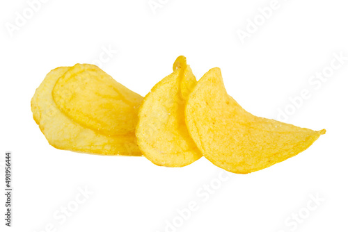 Potato chips isolated on white background photo