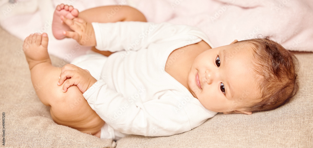 Alone time can be good for me. Shot of a little baby playing by itself. Alone time can be good for me. Shot of a little baby playing by itself.
