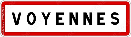 Panneau entrée ville agglomération Voyennes / Town entrance sign Voyennes