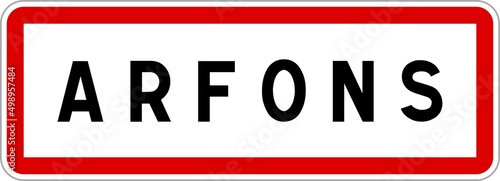 Panneau entr  e ville agglom  ration Arfons   Town entrance sign Arfons