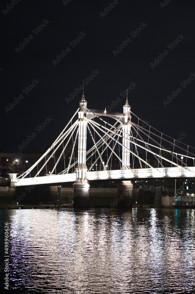 Fototapeta premium Alberts bridge at night time