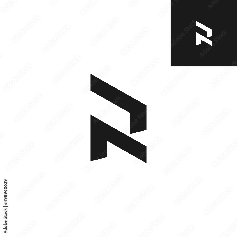 Unique letter R logo design on black and white background Unique letter R logo design on black and white background