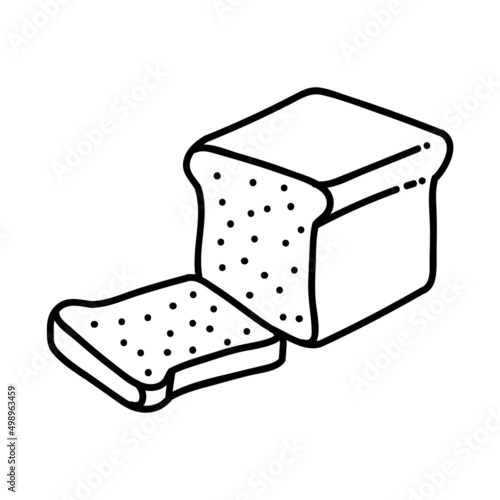Fotografie, Obraz Sliced bread loaf icon. Hand drawn vector illustration.