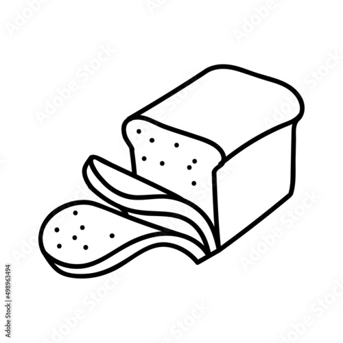 Obraz na plátně Sliced bread loaf icon. Hand drawn vector illustration.