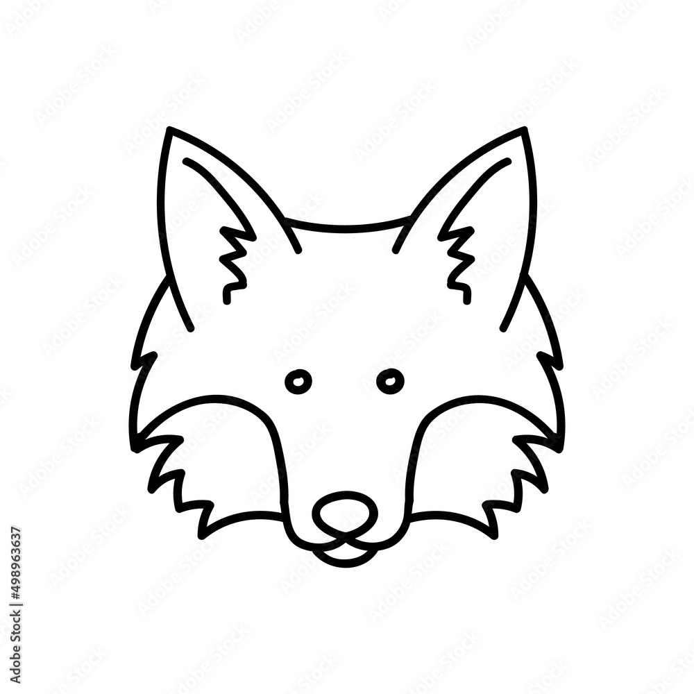 Fototapeta premium Fox icon. Hand drawn vector illustration.