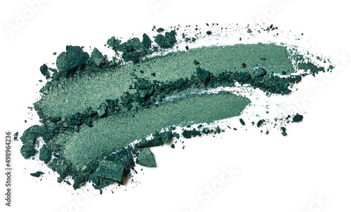 Photography Emerald green eye shadow stroke isolated on white background