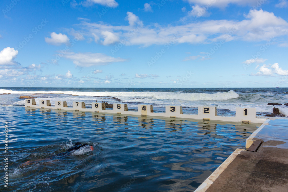 swimmer in the ocean pool 