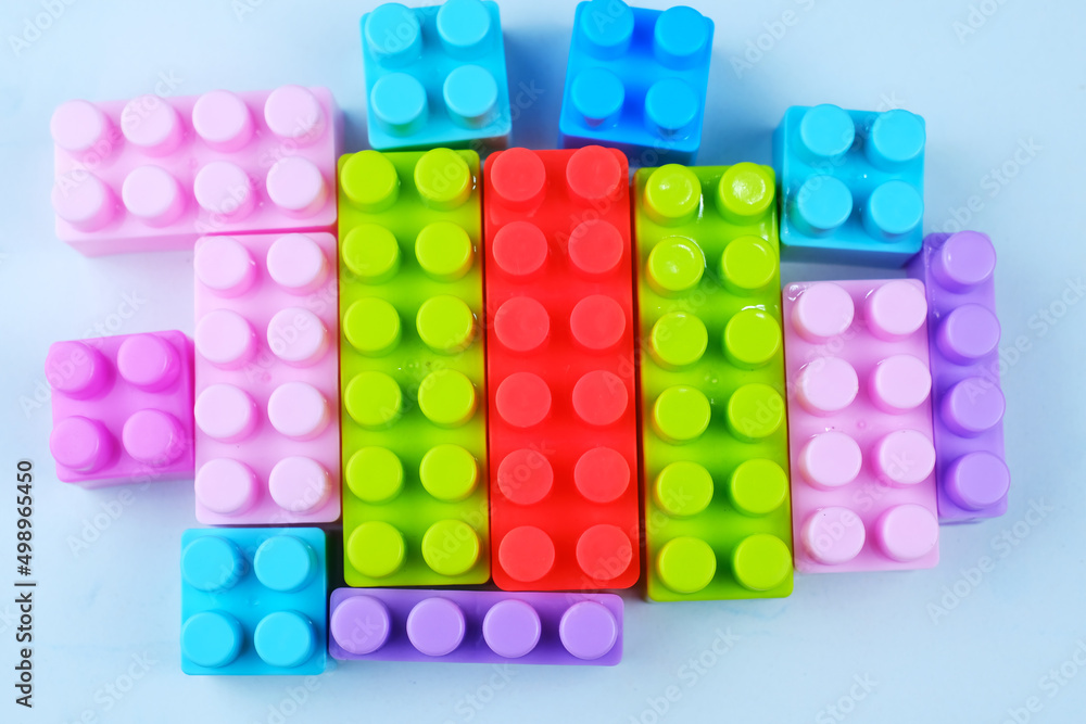 Colorful children's toy puzzle blocks. Disassembly of children's toys Colorful children's toy puzzle blocks. Disassembly of children's toys