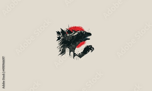 Godzilla t shirt design photo