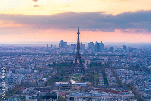 Paris view from above at sunset. France, Europe © ronnybas