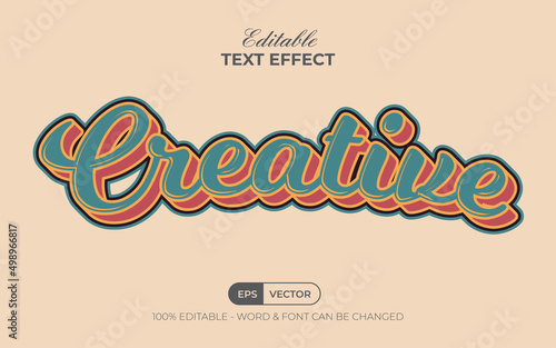 Creative text effect vintage style. Editable text effect.