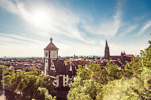 Freiburger Münster und Schwabentor mit Natur