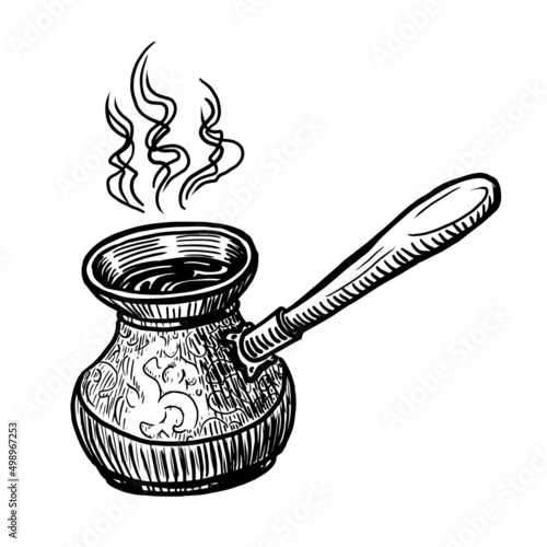 turk for coffee sketch vector illustration