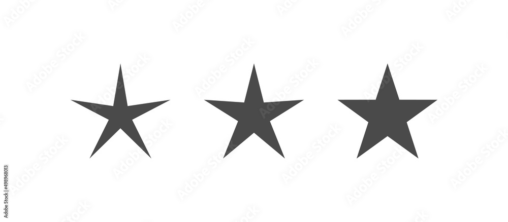 Stars icon collection. Simple vector star pictogram set. Stars icon collection. Simple vector star pictogram set.