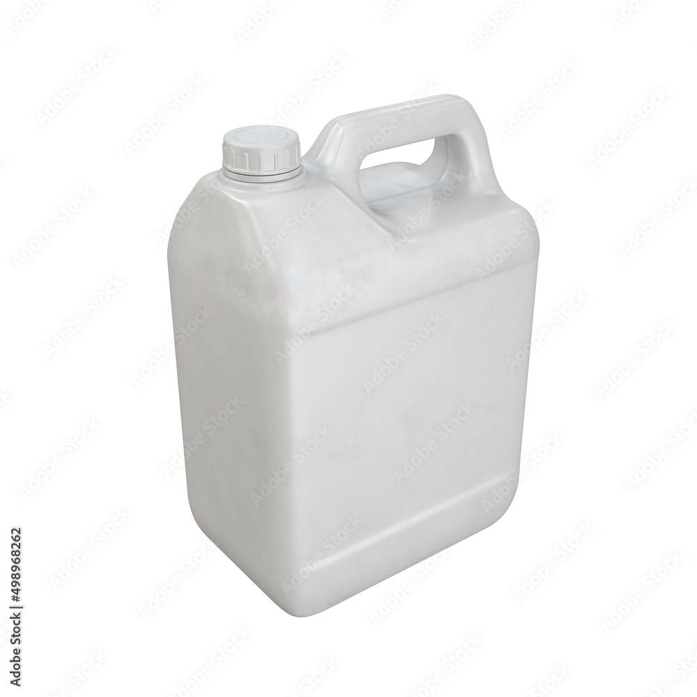 Wite plastic canister on a white background, 3d render Wite plastic canister on a white background, 3d render