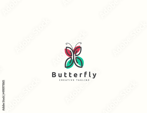 Beauty butterfly logo design template