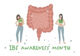 Irritable bowel syndrome awareness month. Healthy nutrition poster
