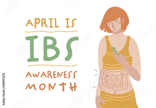 Irritable bowel syndrome awareness month. Healthy nutrition poster