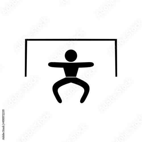 Vector illustration of a goalkeeper preparing to block a penalty kick from an opponent