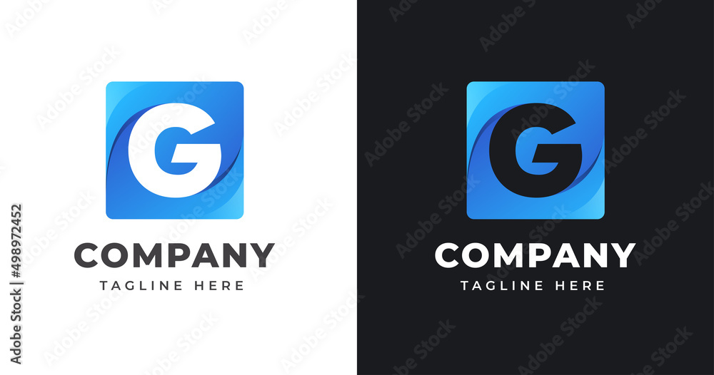 Letter G logo design template with square shape concept gradient element geometric Letter G logo design template with square shape concept gradient element geometric