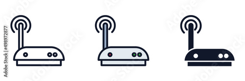 router icon symbol template for graphic and web design collection logo vector illustration