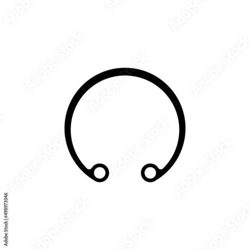 Retaining ring vector icon. Snap circlip symbol. Isolated illustration on white background.