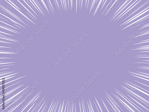 シンプルな白色の集中線の背景イラスト（紫色背景）