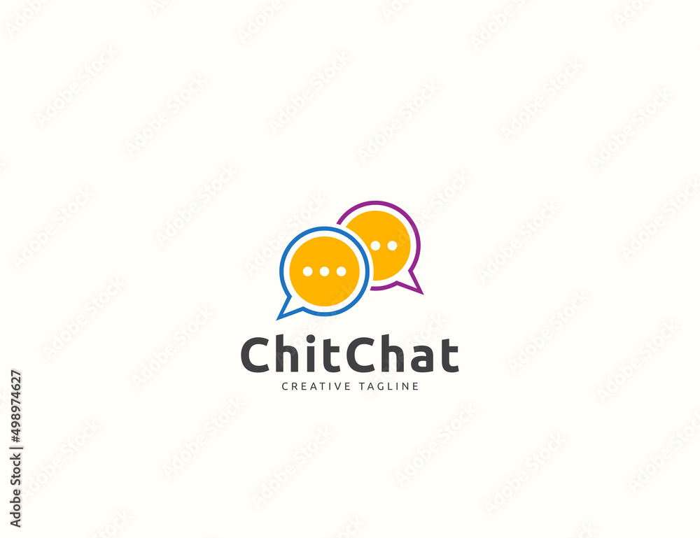 Double speech bubble logo design Double speech bubble logo design