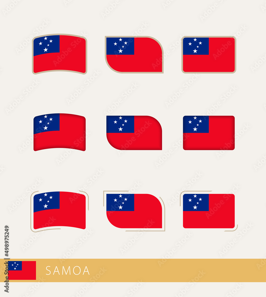 Vector flags of Samoa, collection of Samoa flags. Vector flags of Samoa, collection of Samoa flags.