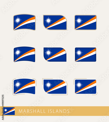 Vector flags of Marshall Islands, collection of Marshall Islands flags.