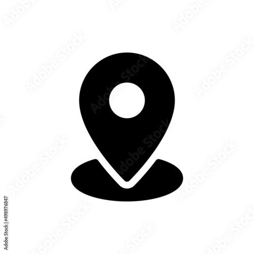 Set of black vector icons, isolated against white background. Flat illustration on a theme location